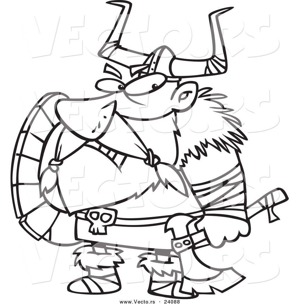 1024x1044 Vector Of A Cartoon Grumpy Viking Holding An Axe And Shield
