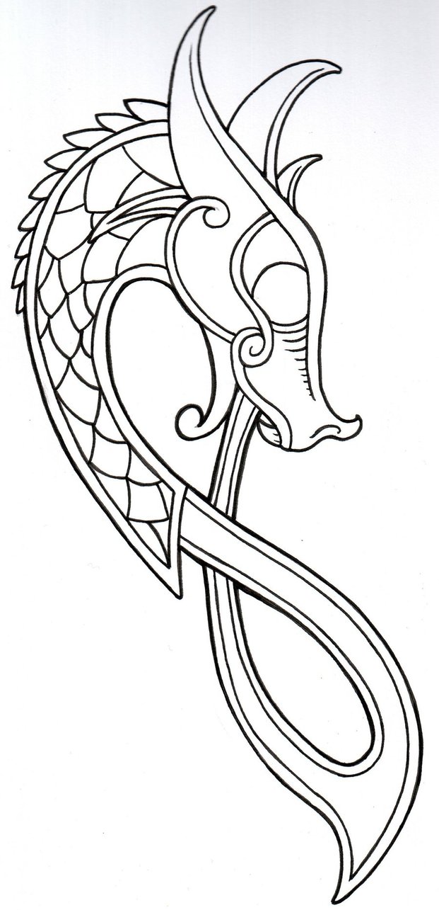 621x1285 Viking Dragon Outline 2011 By Vikingtattoo