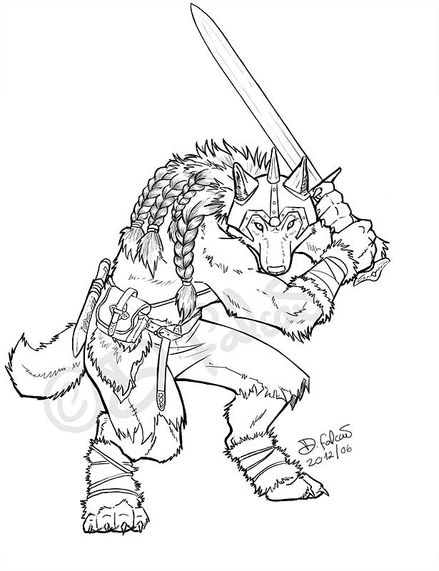 615x800 Viking Warrior Wolf Commission By Psamophis
