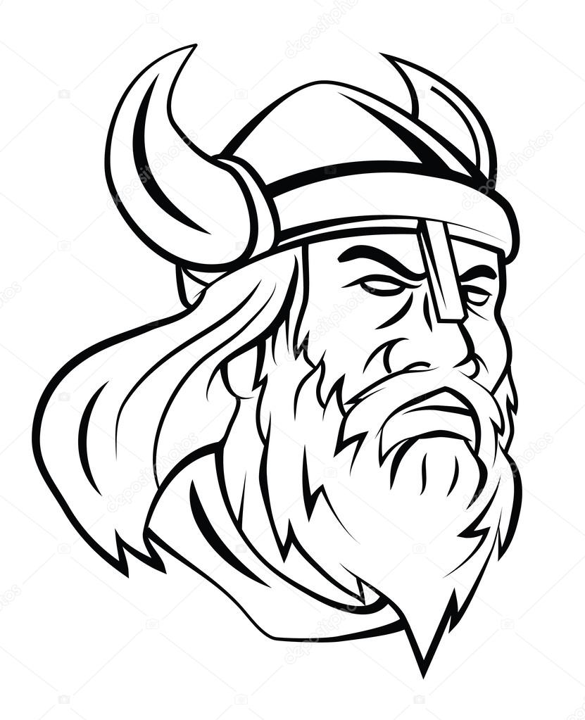 831x1023 Viking Head Vector Illustration Stock Vector