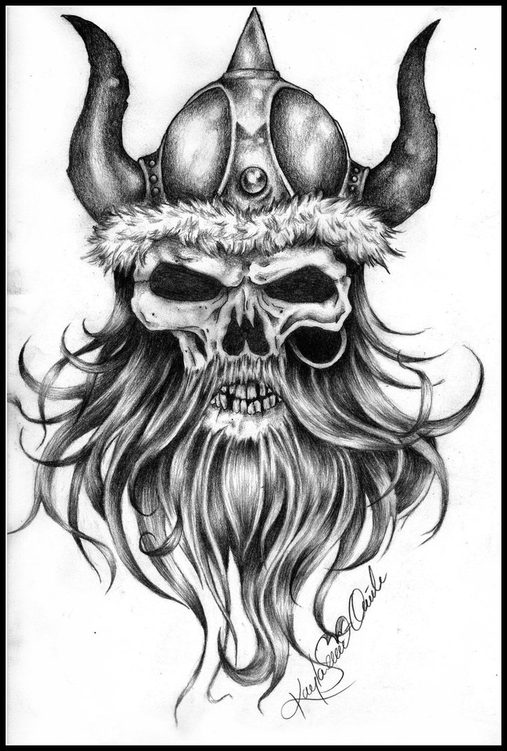 735x1087 Viking Skull 3 Graphite On Sketchbook Paper March 27th 2012