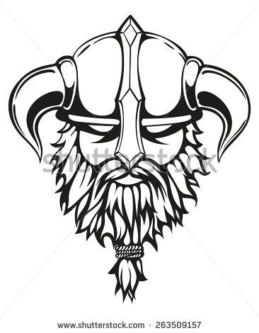 366x470 Stock Vector Brutal Viking Warrior Monochrome Contours