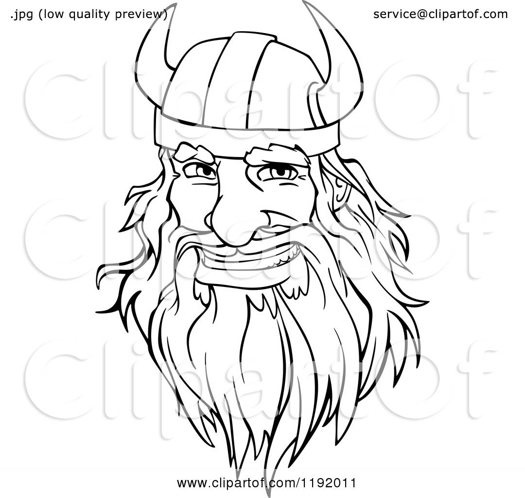 1080x1024 Cartoon Of A Happy Black And White Male Viking Warrrior Face