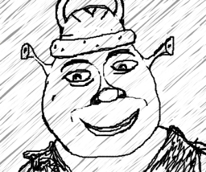 300x250 Shrek Wears Viking Hat