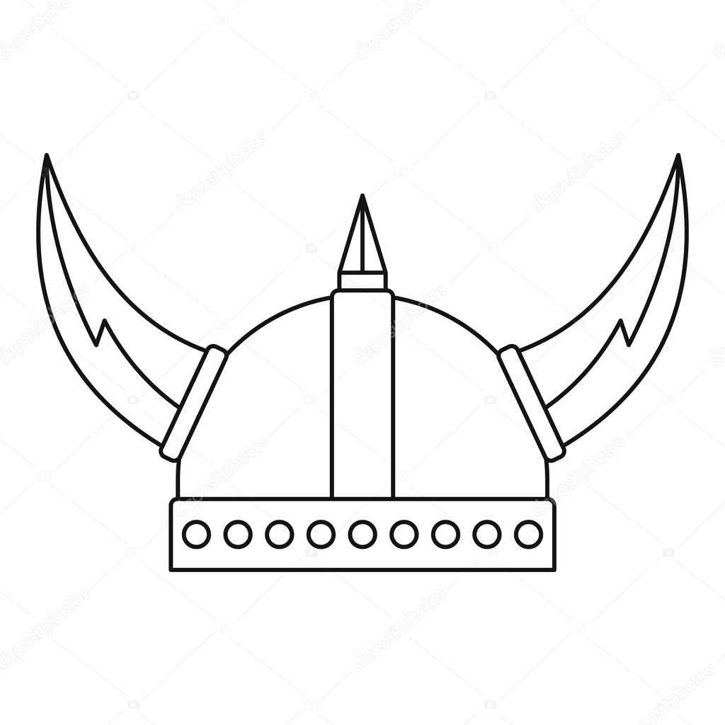 1024x1024 Viking Helmet Icon, Outline Style Stock Vector Ylivdesign