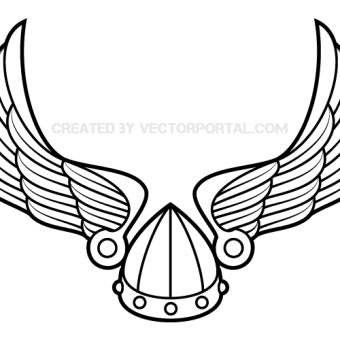 340x340 Winged Viking Helmet Vector Art 123freevectors