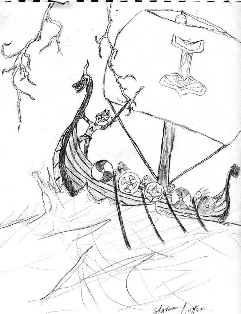 784x1019 Viking Ship In Storm By Spacewitch17