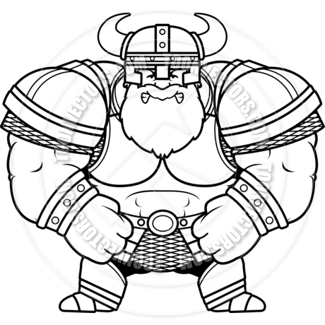 460x460 Cartoon Viking Angry (Black And White Line Art) By Cory Thoman