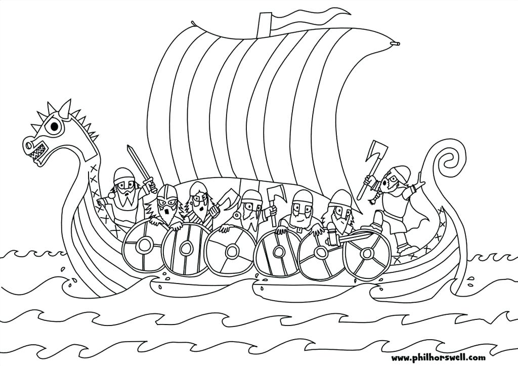 1024x723 Vikings Coloring Pages Ship Of Vikings Coloring Page Free