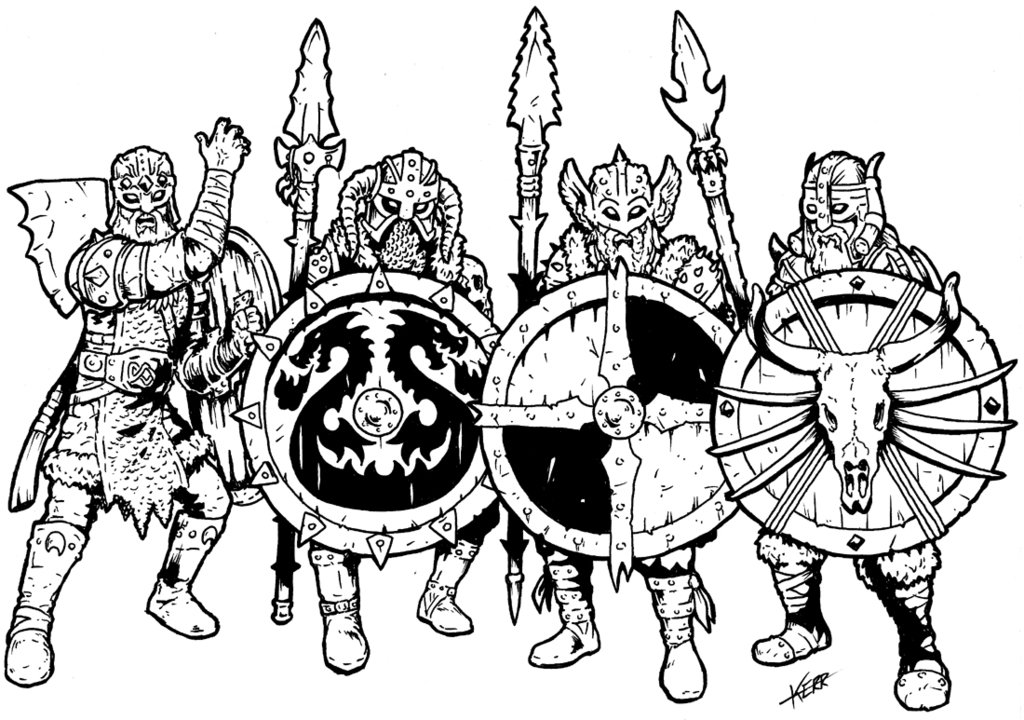 1024x720 Brutal Viking Shield Wall By Thewog