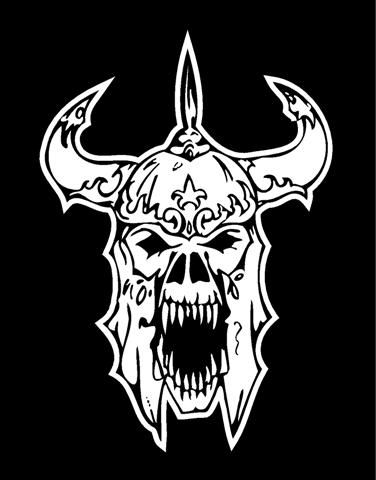 376x480 Evil Viking Skull Decal Sticker