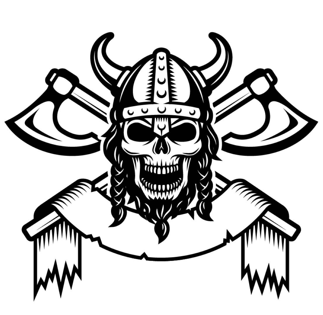 1106x1080 Viking Logo 1 Skull Helmet Horns Axes Warrior Svg Eps Png