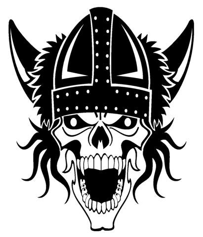 411x480 Viking Skull 2 Decal Sticker