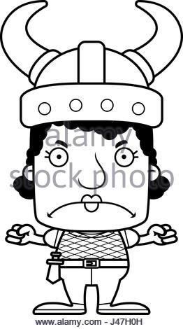 262x470 A Cartoon Viking Woman Looking Angry Stock Vector Art