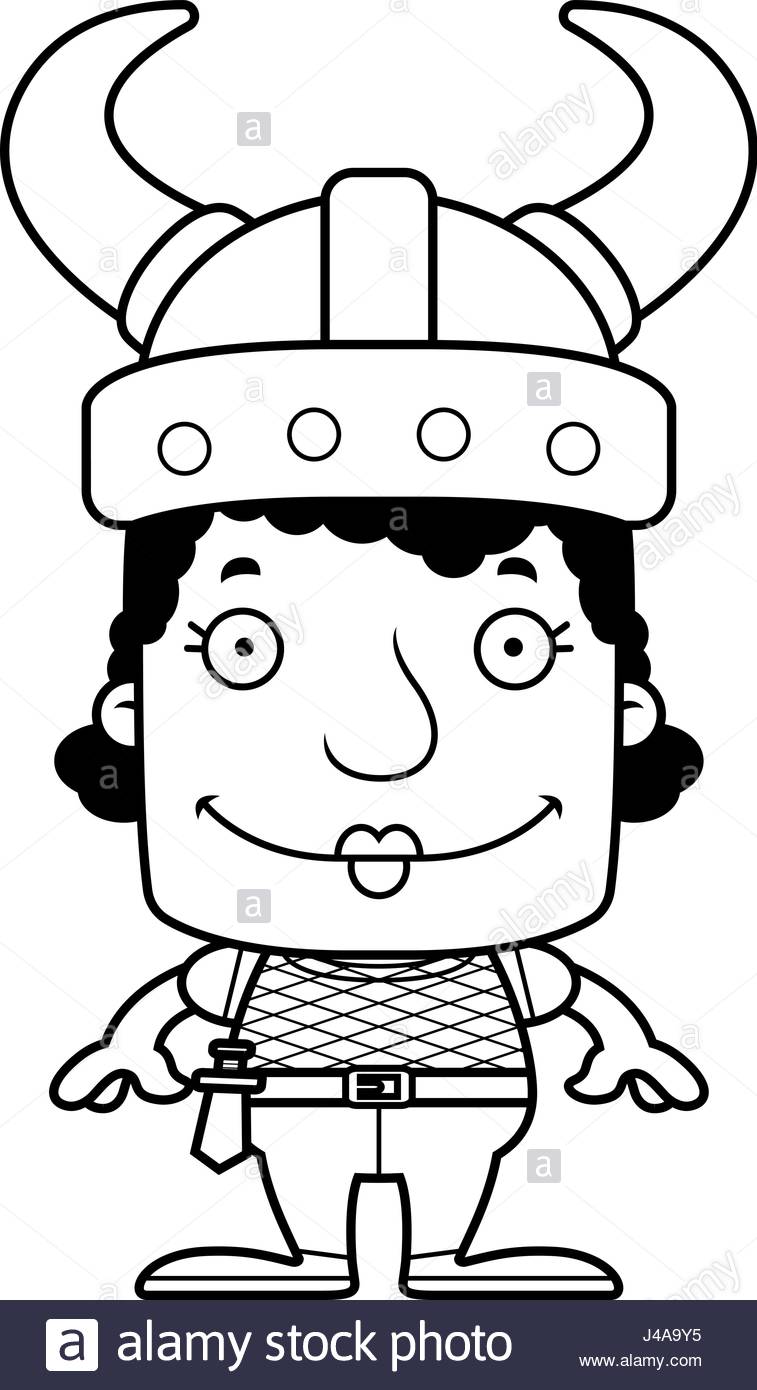 757x1390 A Cartoon Viking Woman Smiling Stock Vector Art Amp Illustration
