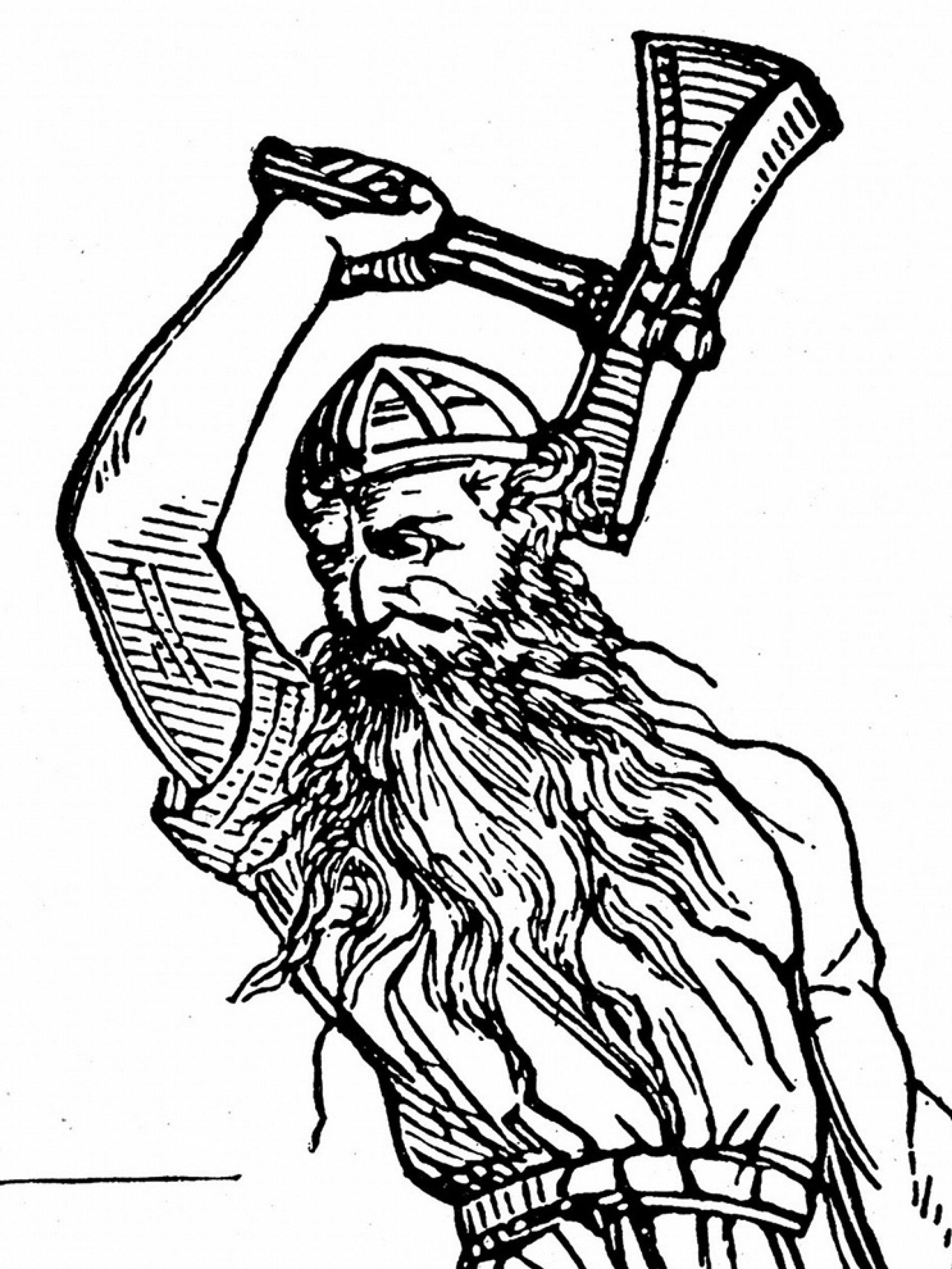 1900x2531 Drawing Of A Viking Thor's Hammer Found In Viking Graves