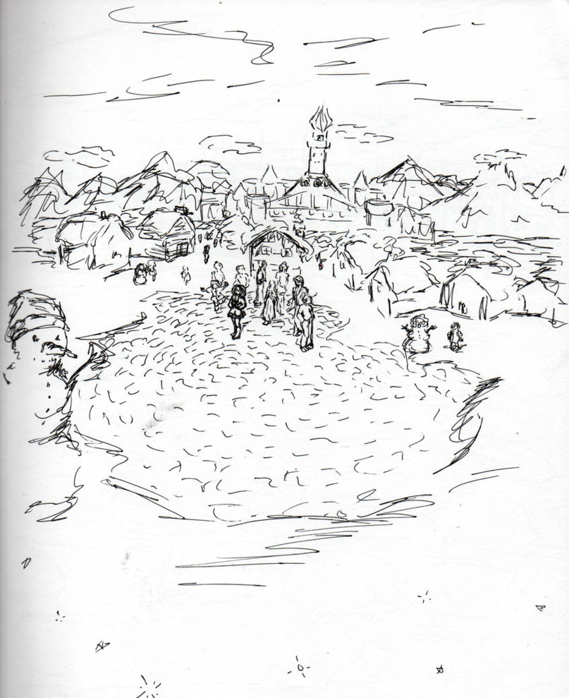807x989 Snow Village By Lesyeuxauciel