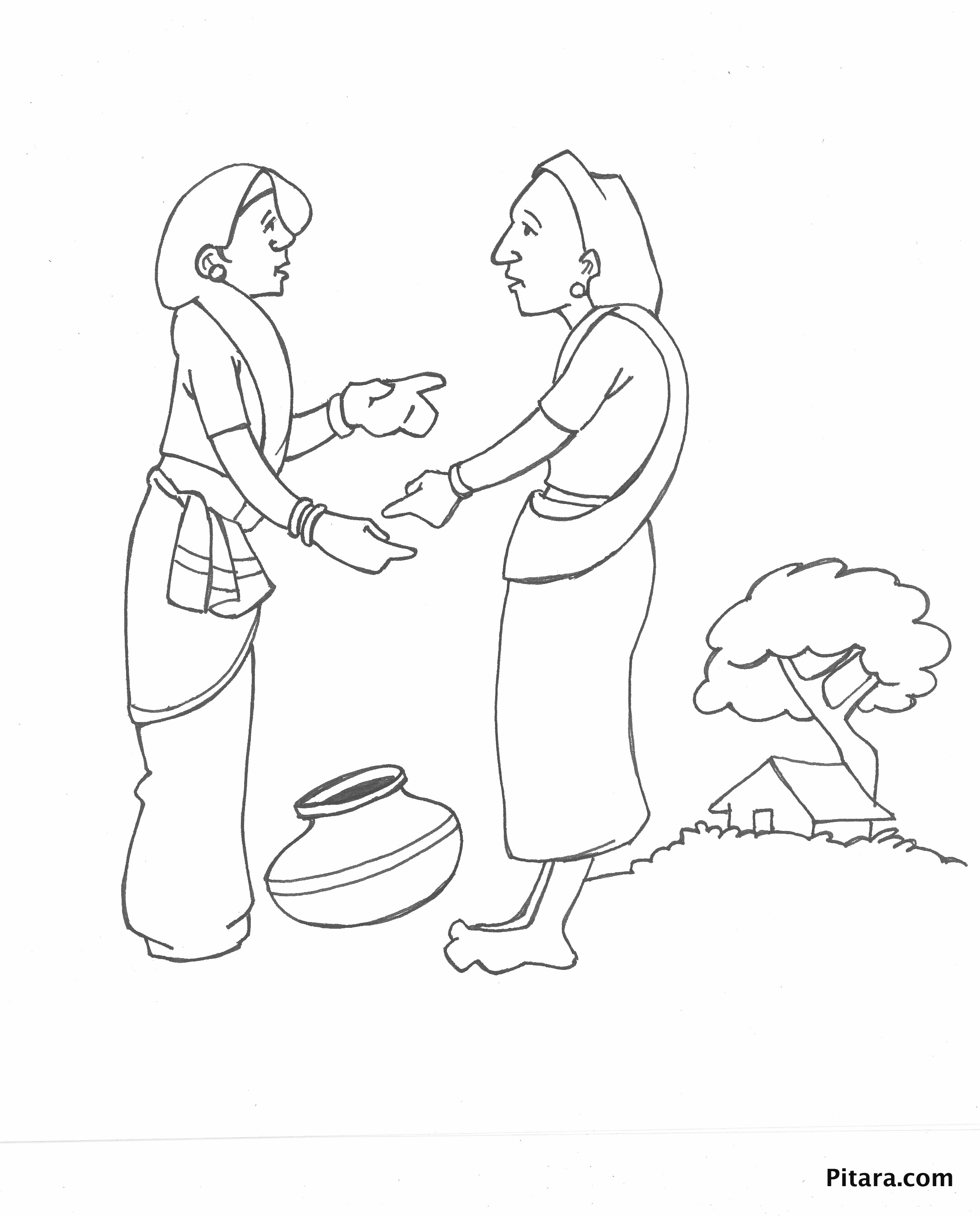 2168x2688 Indian Village People Coloring Pages Pitara Kids Network