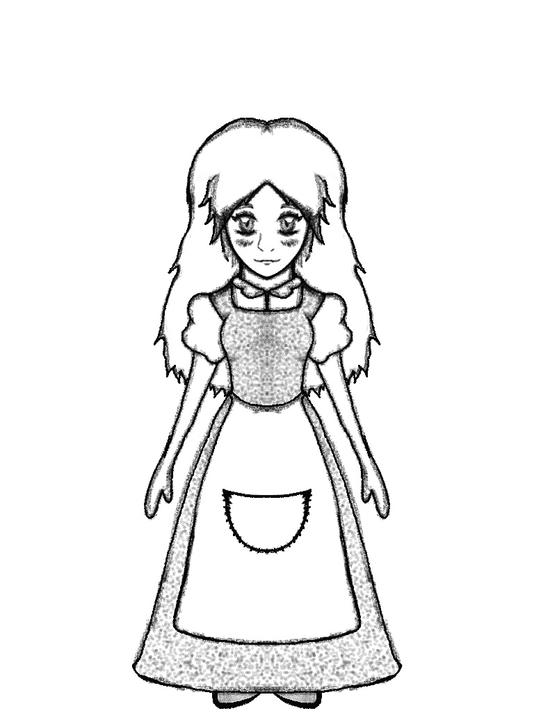 768x1024 Village Girl Digital Sketch By Natt Tenshi