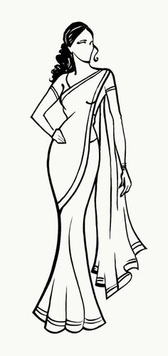 236x499 Woman In Saree, Pencil Sketch Drawings Sketches