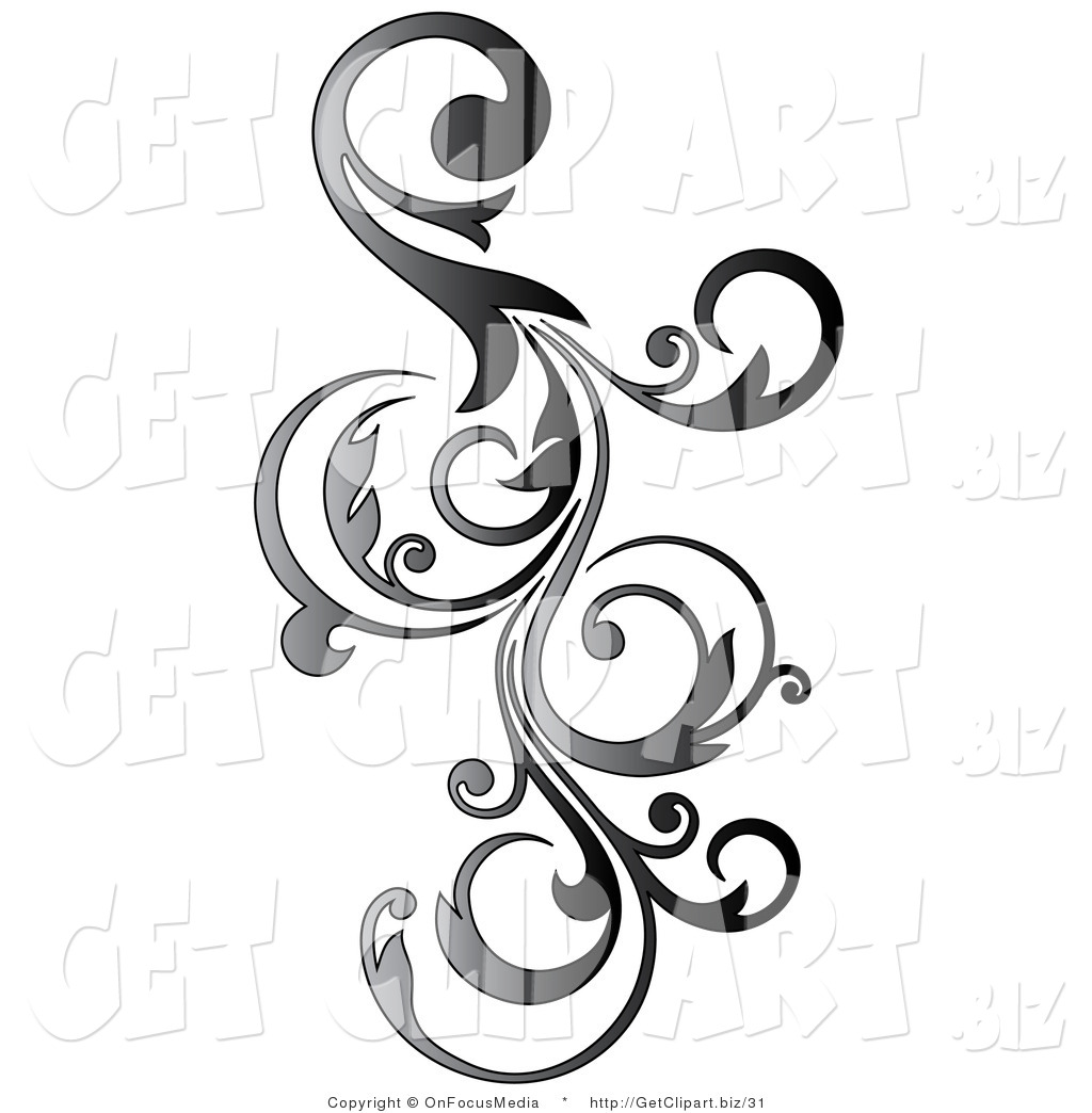 1024x1044 Clip Art Of A Gradient Gray Vertical Curly Vine Scroll Design By