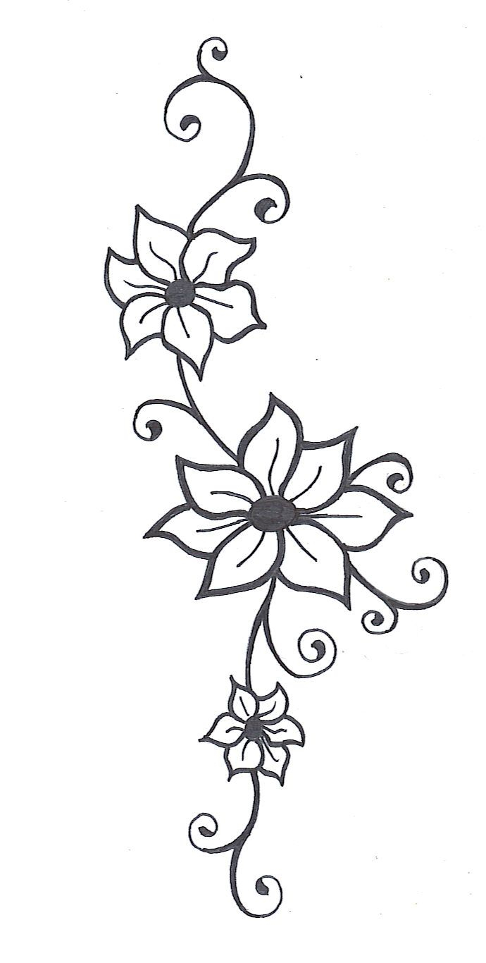 690x1366 Simple Flower And Vine Sketch Best Vine Drawing Ideas