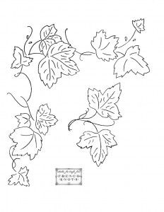 232x300 Grapevine Corner Haft Embroidery, Embroidery Ideas