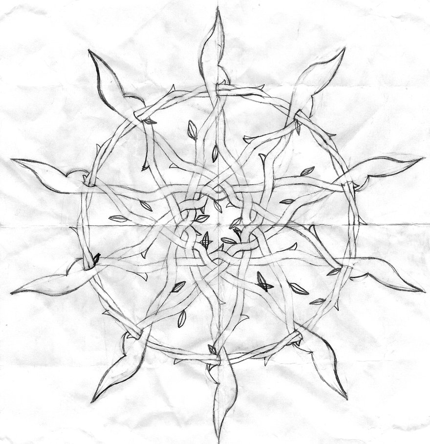 880x908 Vines And Thorns Sketch By Midnightlynx