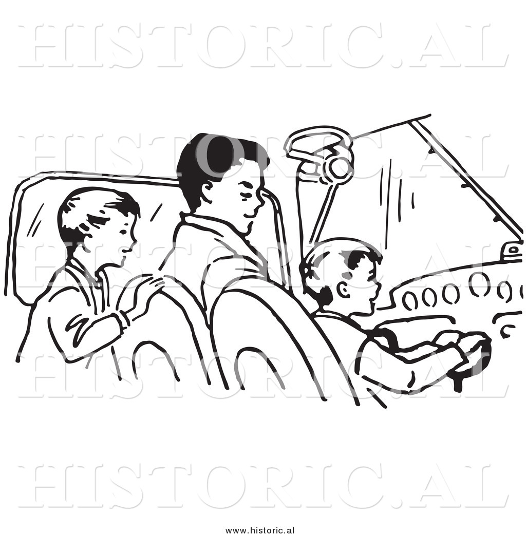 1024x1044 Clipart Of A Dad Teaching His Sons How To Fly An Airplane