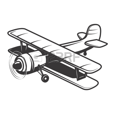 450x450 Vintage Plane Illustration Isolated Vector Illustration Royalty