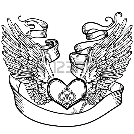 450x450 Vector Art With A Human Heart Vintage Illustration. Royalty Free