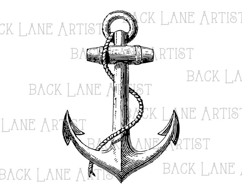 800x635 Vintage Ship Anchor Sailboat Clipart Lineart Illustration Instant