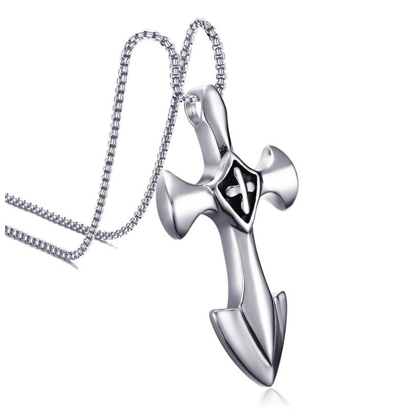 800x800 Vintage Stainless Steel Anchor Cross Necklace Heavenly Zone