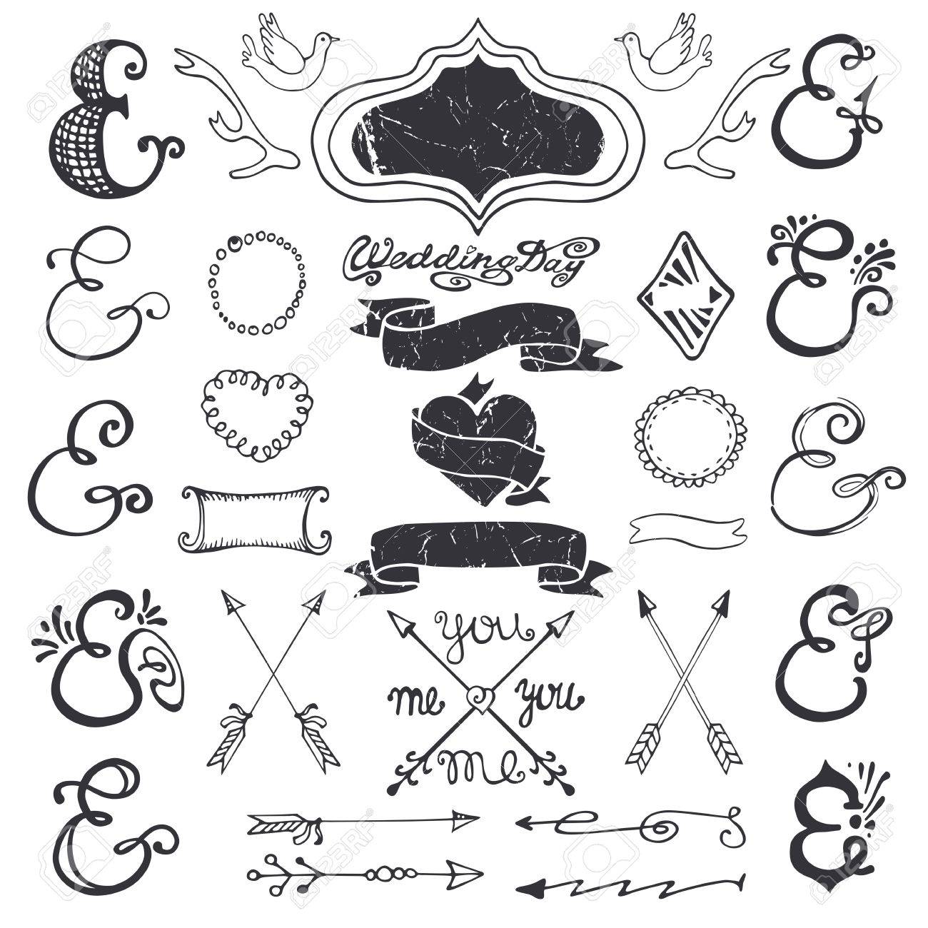 1300x1300 Doodles Lettering Ampersands,catchwords,arrows,wedding Romantic