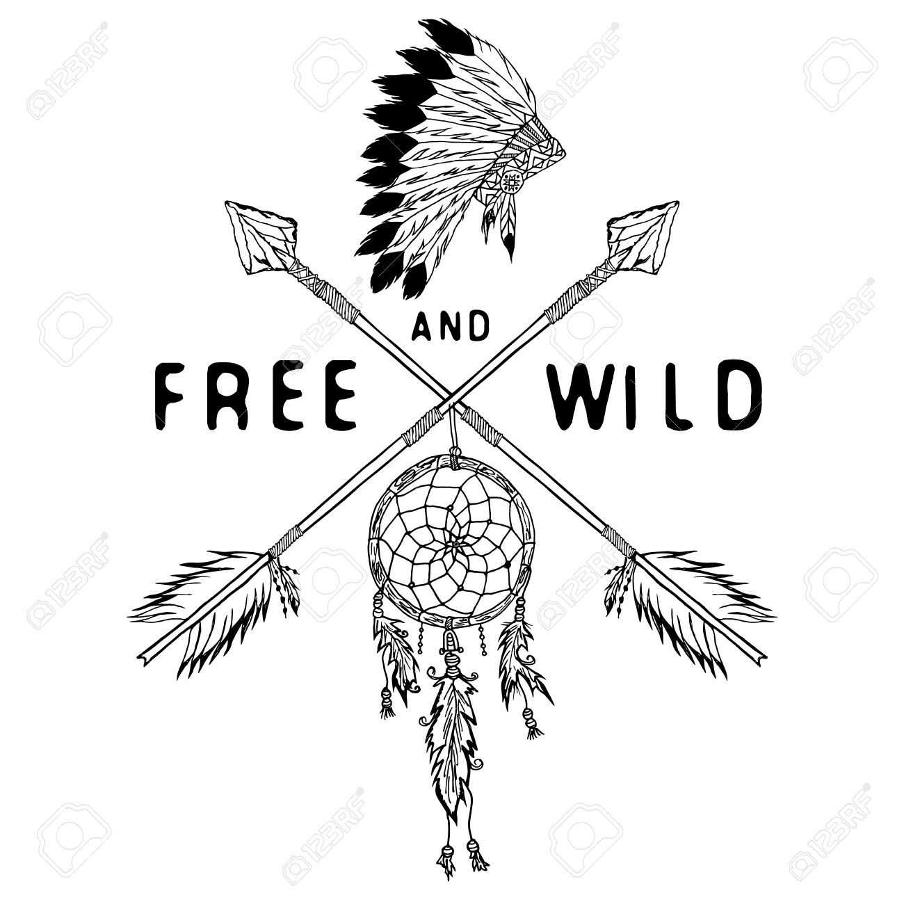 1300x1300 Dream Catcher And Crossed Arrows, Tribal Legend In Indian Style