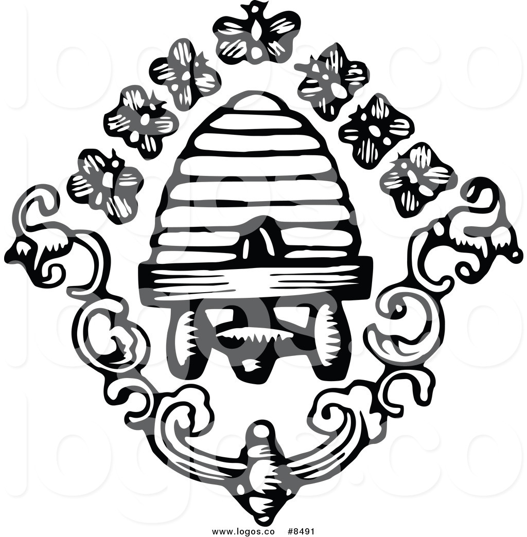1024x1044 Royalty Free Clip Art Vector Logo Of A Black White Bees