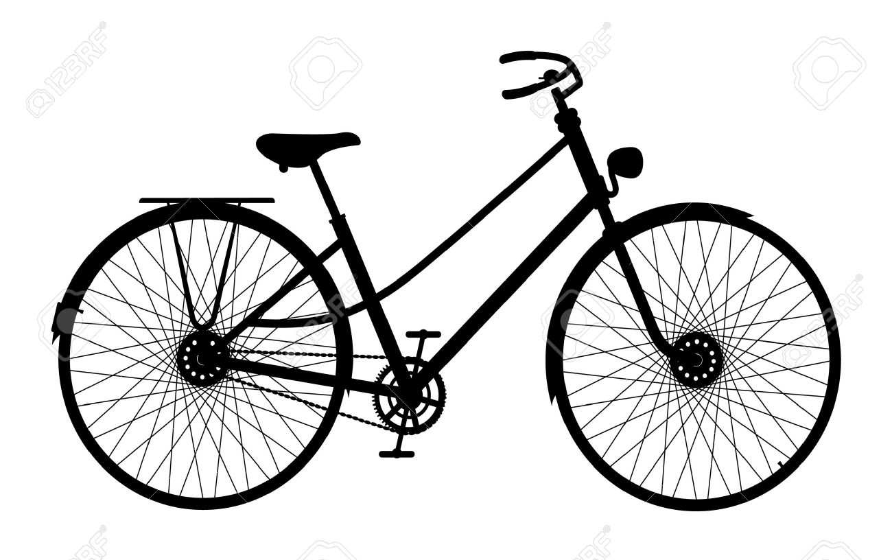 1300x816 Vintage Bike Silhouette Clipart Collection