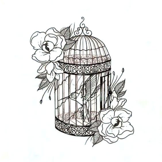 564x564 Cage Tattoo Drawing