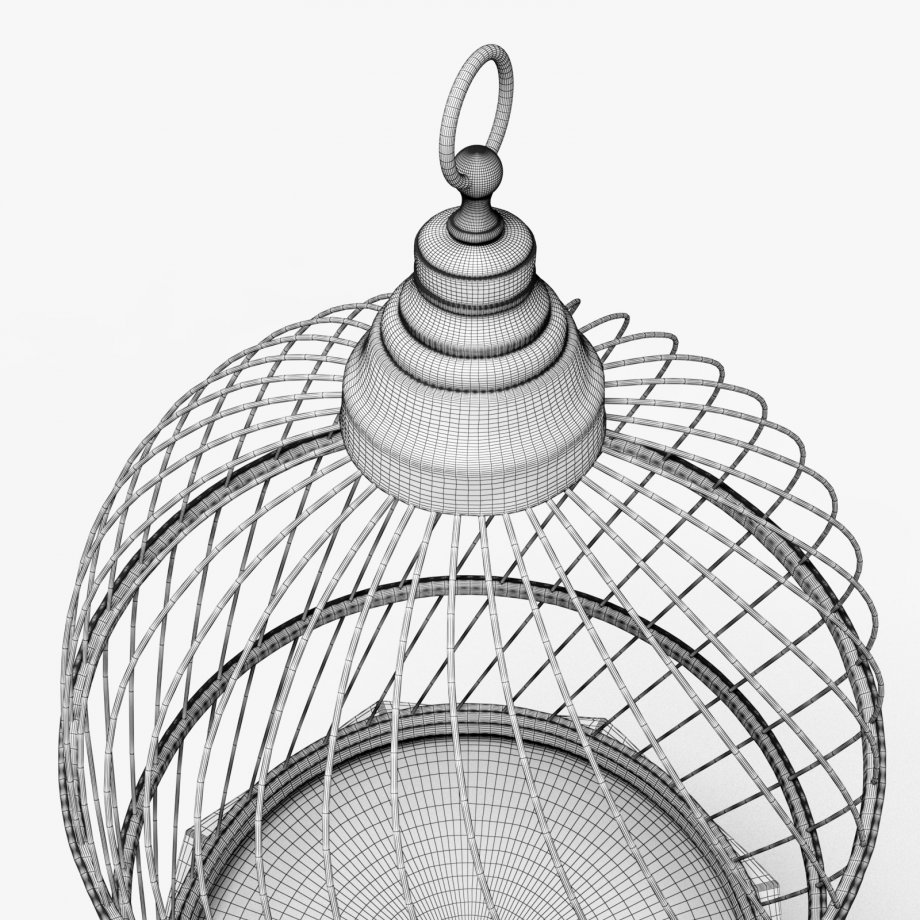 920x920 Antique Birdcage 3d Model