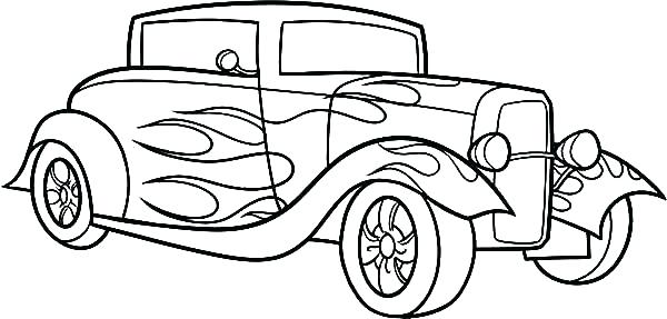600x287 Coloring Pages. Classic Car Coloring Pages