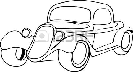 450x244 Hand Drawing Vintage Car With Ornamental.doodle Pen Drawn