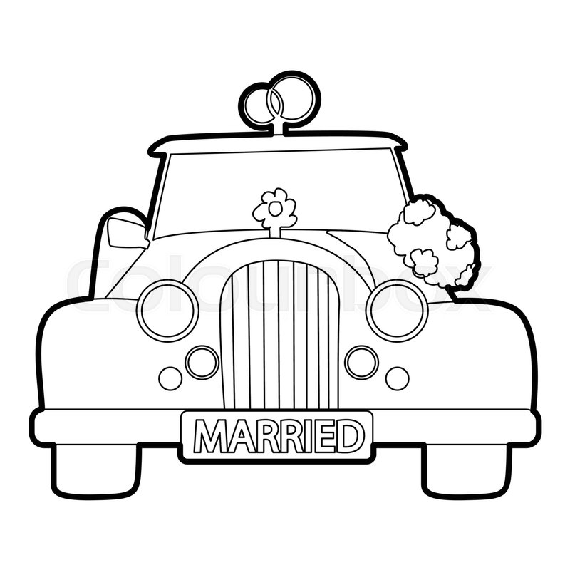 800x800 Wedding Car Icon. Outline Illustration Of Wedding Car Vector Icon