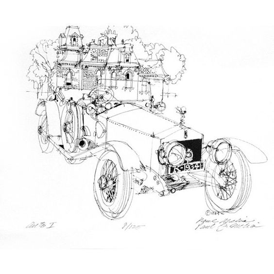 564x564 Auto 1 Antique Car Drawing Print Pen And Ink By Paulmeliaprints
