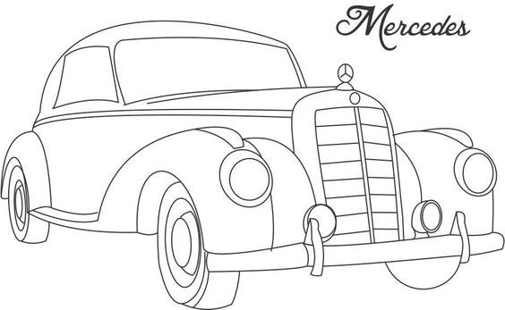 564x347 Line Drawing Of Old Cars Classic Muscle Car Coloring Page