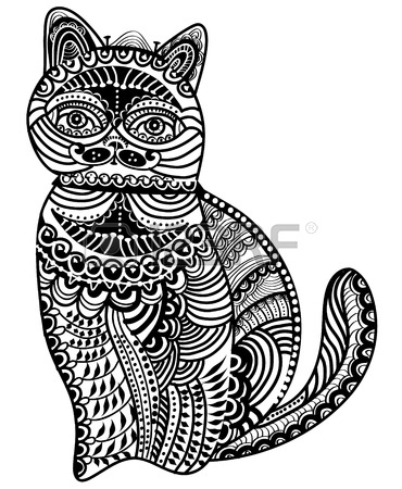 370x450 Cat Out Of The Various Elements In Vintage Style Sits On