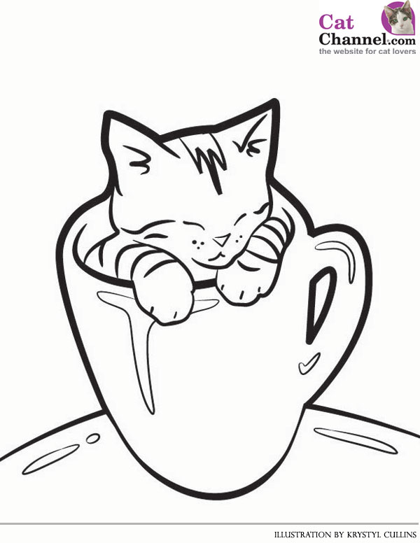 600x776 Coloring Pages. Cat And Kitten Coloring Pages