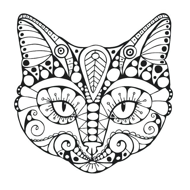 640x640 Coloring Pages. Cat Coloring Pages For Adults