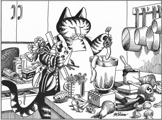 570x424 B. Kliban Cat Original Vintage Art Print By Rockpapernscissors