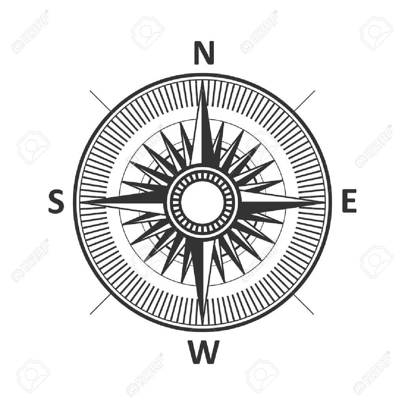 1300x1300 Compass Vintage Wind Rose Vector Illustration. Royalty Free