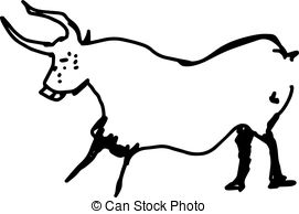 271x194 Vintage Hand Drawn Cow Icon. Farm Animal Silhouette Shape